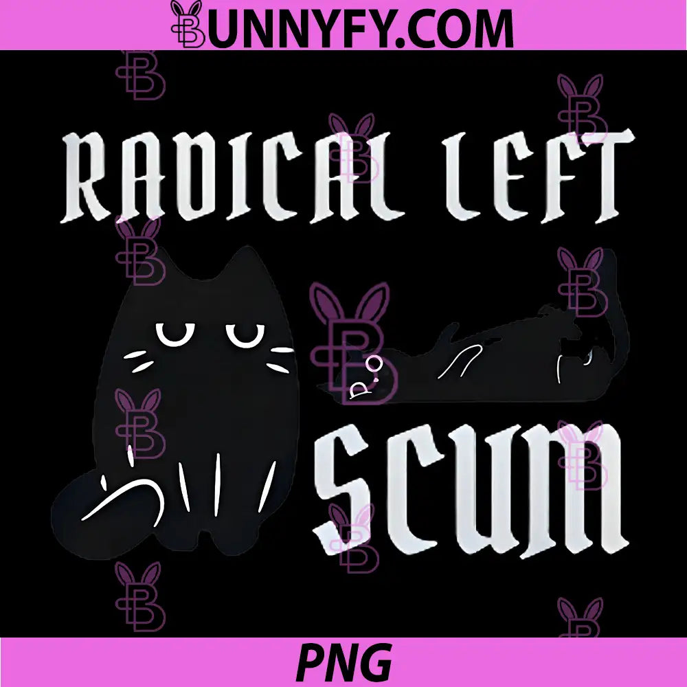 Radical Left Scum PNG, Vintage Cat PNG