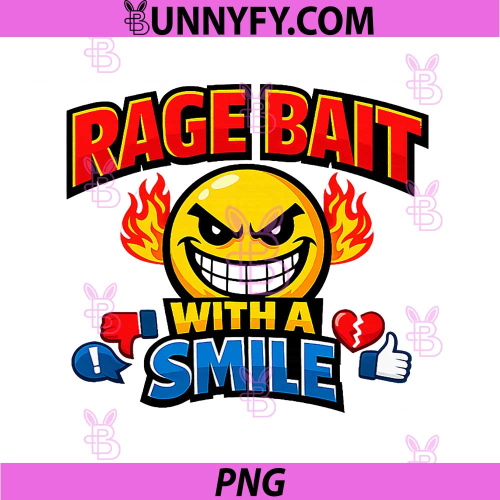 Rage Bait with a Smile PNG, Funny Internet Meme Humor PNG