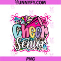 Rainbow Coquette Bow Cheer PNG, Senior Cheerleader 2026 Graduate PNG