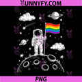 Rainbow Flag Space LGBTQ PNG, Gay Pride Astronaut Moon PNG