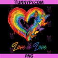 Rainbow Gay Heart Butterflies PNG, Love Gay Pride LGBTQ PNG