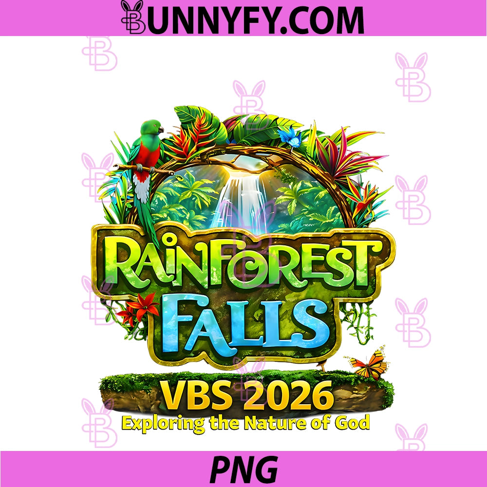 Rainforest Falls VBS 2026 PNG, Exploring The Nature Of God Kids PNG