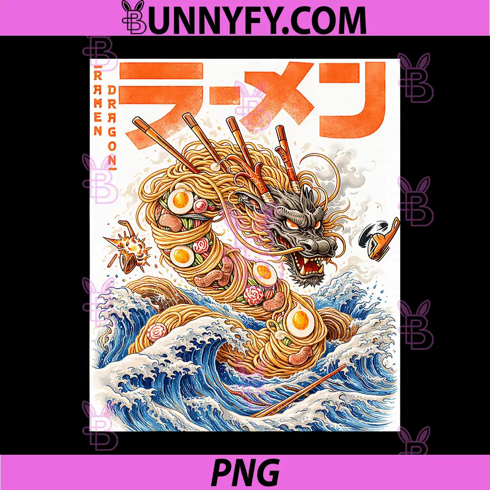 Ramen Dragon Kawaii Anime PNG, Japanese Cute Kaiju Noodles Lovers PNG