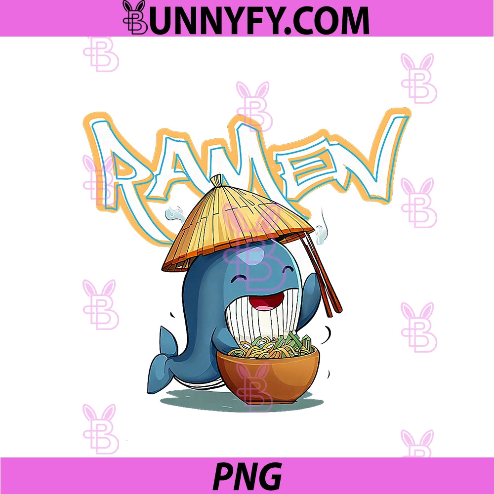 Ramen PNG, Cute Whale Eating Ramen PNG