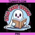 Read More Boooks Cute Ghost PNG, Read More Books Funny Halloween PNG