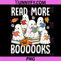 Read More Booooks PNG, Cute Ghost Reading Halloween PNG