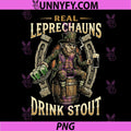 Real Leprechauns Drink Stout PNG, Vintage Pipe Barrel Green Beer PNG
