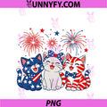 Red Blue White Cute Cats USA Flag PNG, 4th Of July Cat Lovers PNG