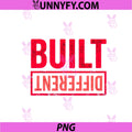 Red Built Different Red PNG, Graphic Motivational PNG