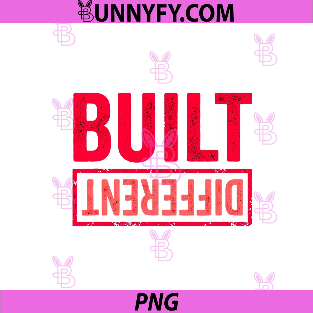 Red Built Different Red PNG, Graphic Motivational PNG