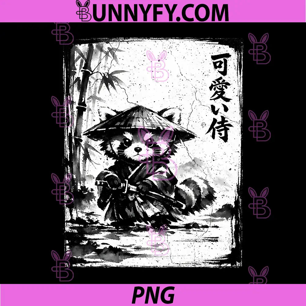 Red Panda Samurai PNG, Sumi-e Japanese Painting PNG