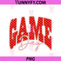 Red Polka Dot Game Day PNG, Football Touchdown Season PNG