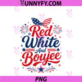 Red White And Boujee PNG, Patriotic USA Bow Women Girl PNG