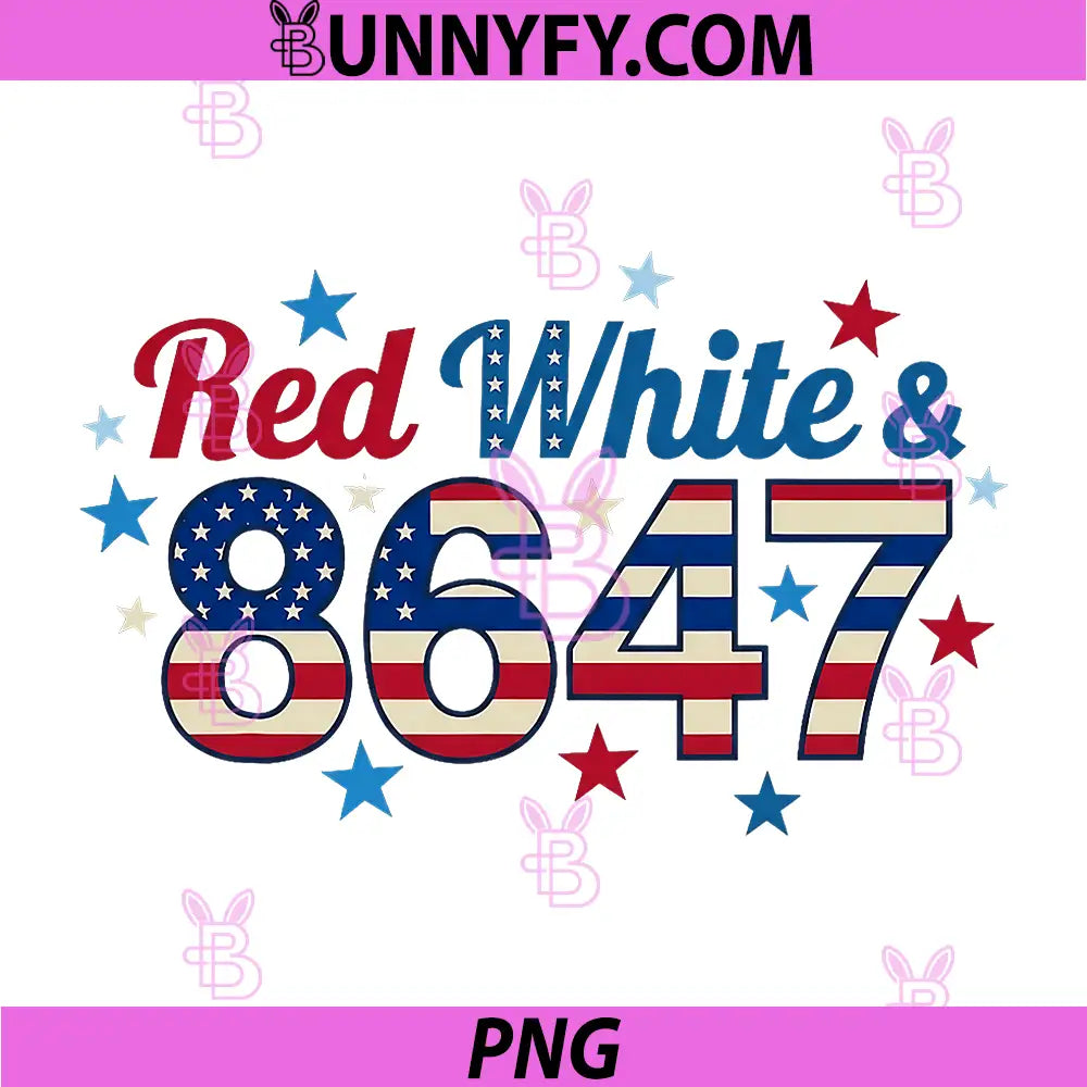 Red White and 8647 PNG, Vintage 4th of July USA Flag Patriotic PNG