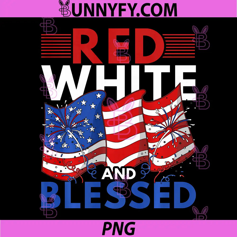 Red White and Blessed PNG, 4th of July Patriotic United States PNG