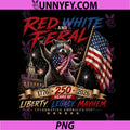 Red White and Feral Patriotic PNG, Raccoon USA America 250 PNG