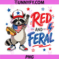 Red White and Feral PNG, Raccoon 4th of July PNG 