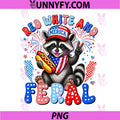 Red White and Feral USA PNG, Raccoon 4th of July Merica PNG