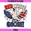 Red White and Goose Patriotic Fourth of July PNG, Funny USA Flag PNG