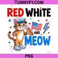 Red White and Meow USA PNG, American Patriotic Cat 4th of July PNG
