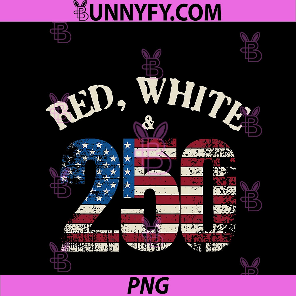 Red, White And 250 PNG, America 250th Anniversary PNG