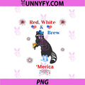 Red, White & Brew PNG, Patriotic Beer Drinking Raccoon PNG