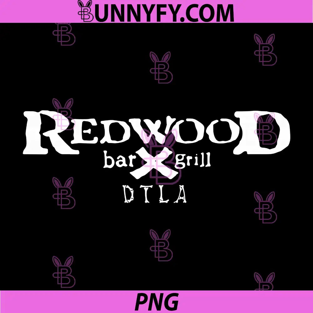 Redwood Bar And Grill Logo Design PNG, Classic Vintage Text PNG