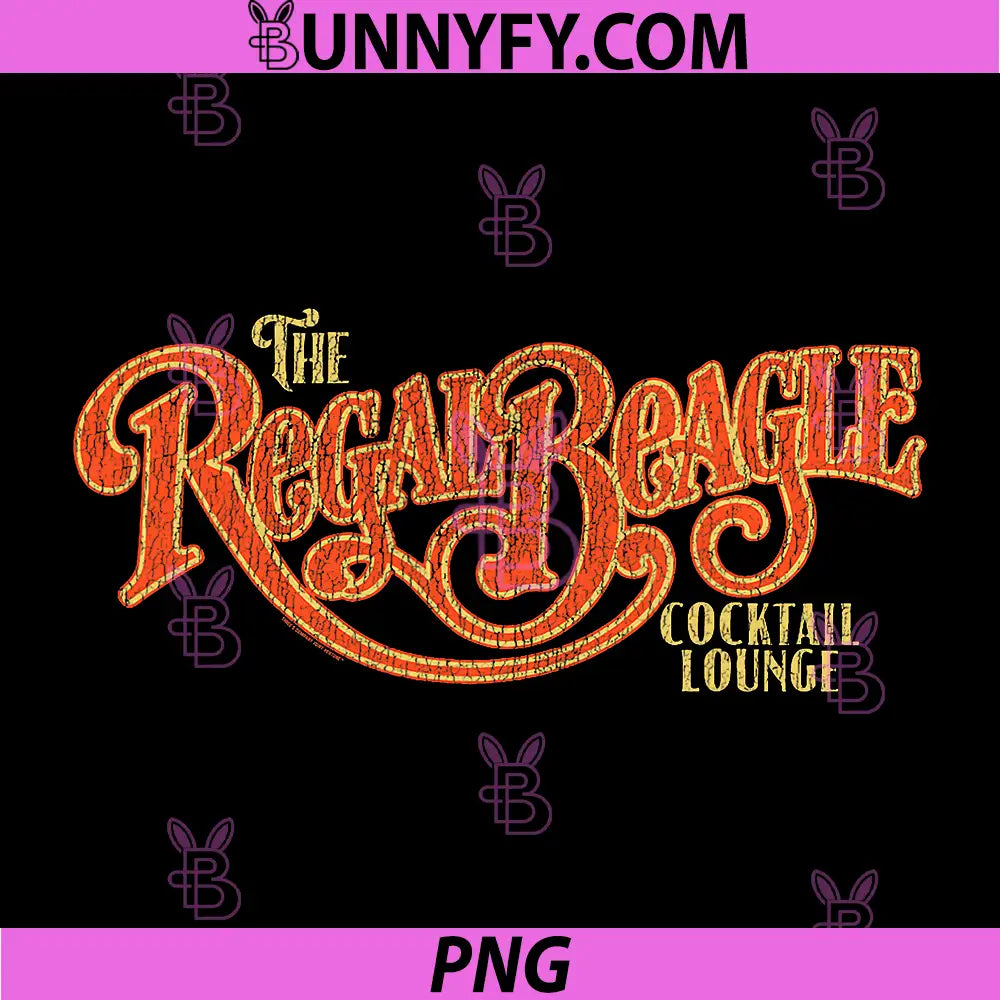 Regal Beagle Vintage PNG, Three's Company Distressed Logo PNG
