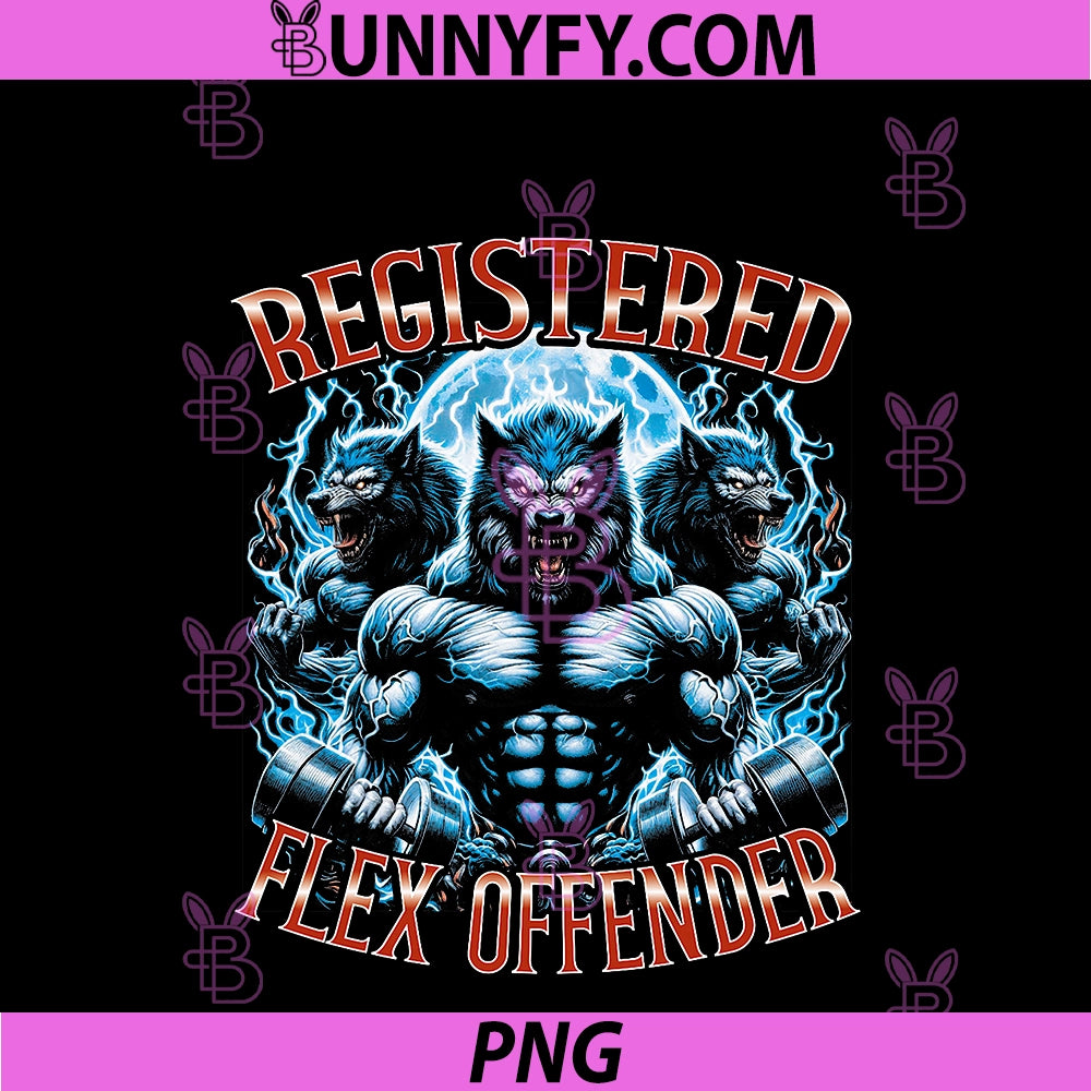 Registered Flex Offender PNG, Gym Workout Bodybuilder Funny PNG