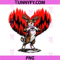 Reindeer Walking in Hearts PNG, Forest Graphic for Dog Lovers PNG