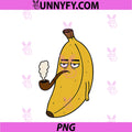 Relaxed Banana With Pipe PNG, Funny Cartoon Fruit PNG