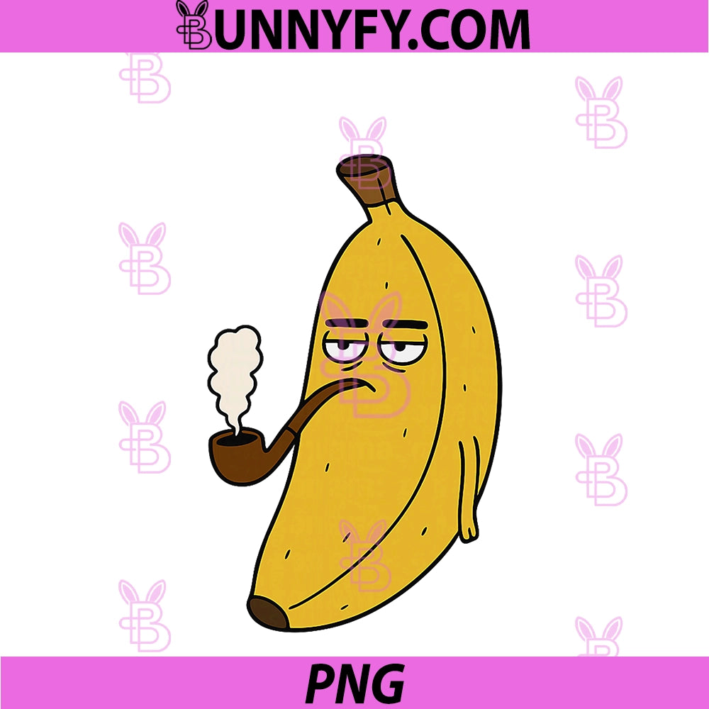 Relaxed Banana With Pipe PNG, Funny Cartoon Fruit PNG