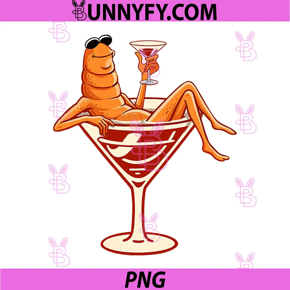 Relaxed Marcus The Worm Cocktail PNG, Funny Marcus The Worm Meme PNG