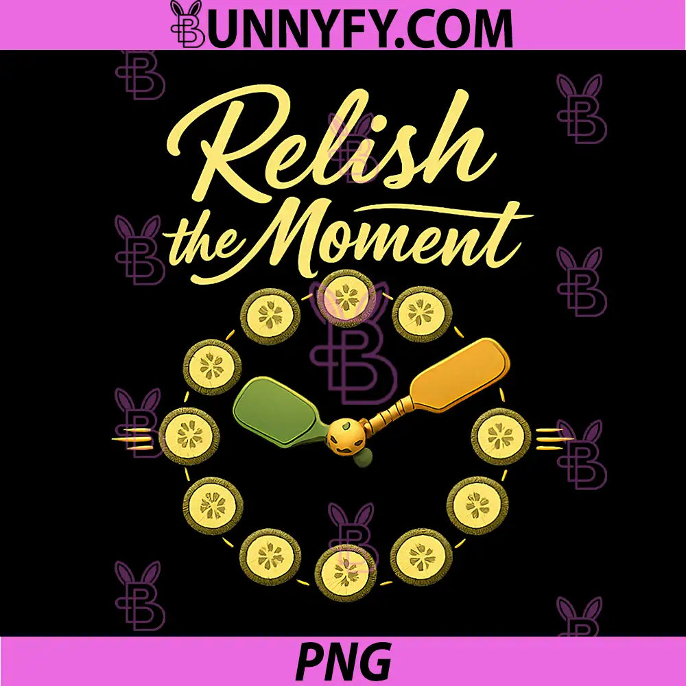 Relish The Moment PNG, Pickleball Retro Clock Graphic PNG