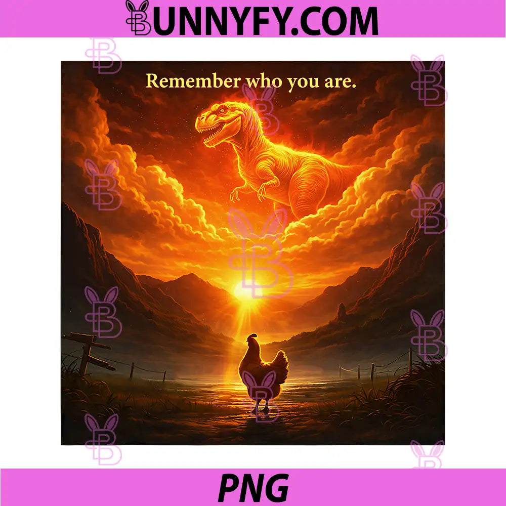 Remember Who Are You PNG, Dinosaur Chicken Cool Funny Graphic PNG