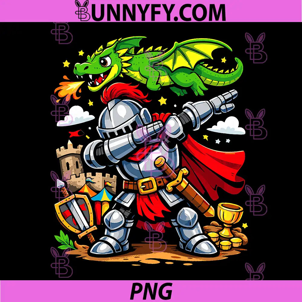 Ren Faire Dabbing PNG, Knight Dragon Fantasy PNG