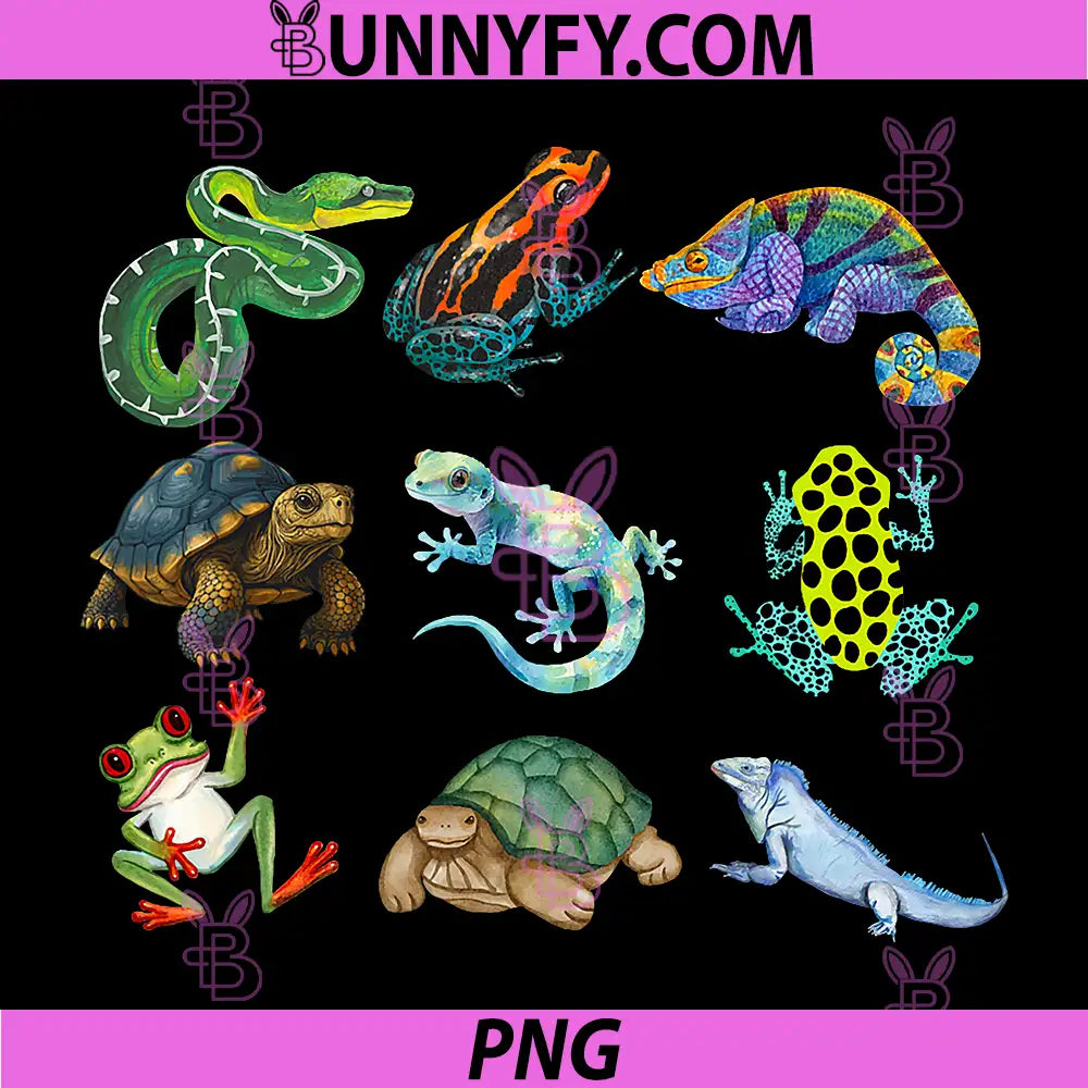 Reptiles Amphibians Snake Frog Lizard Set PNG, Exotic Animals PNG