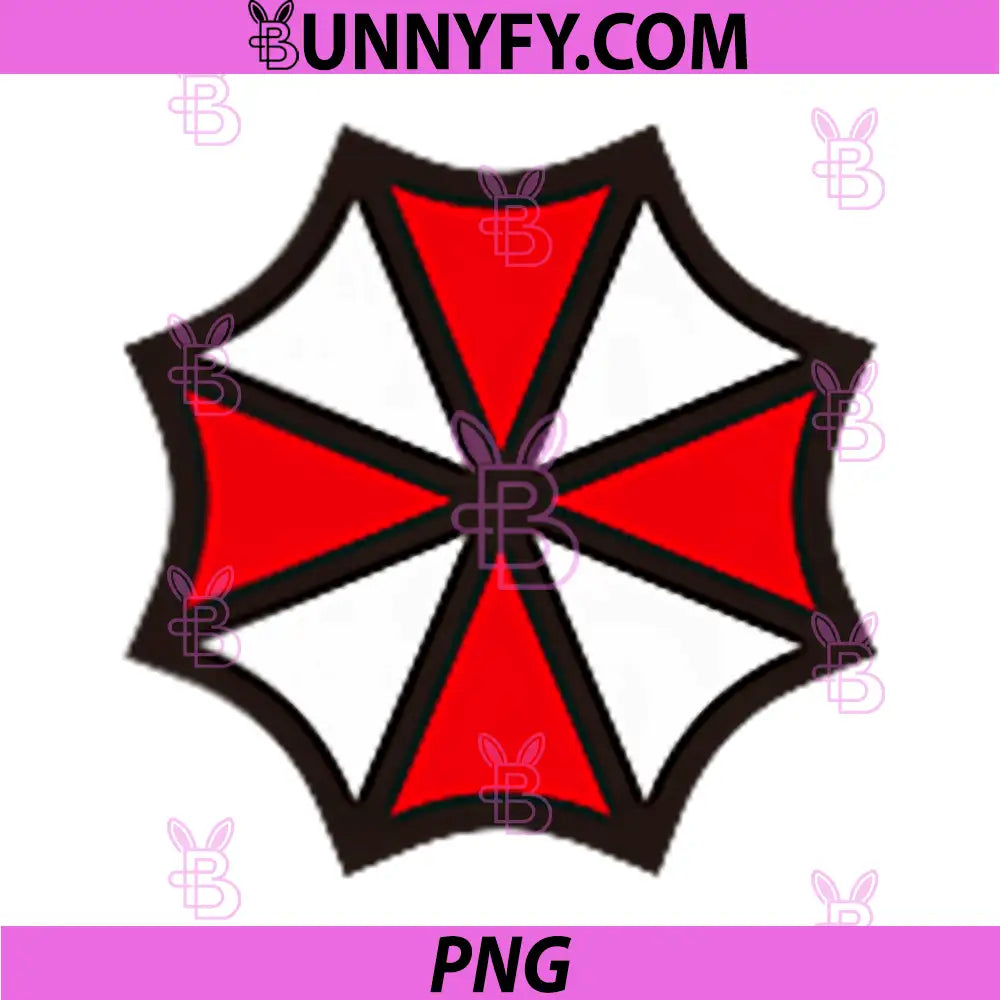 Resident Evil Umbrella Corporation Logo PNG, Red And White Umbrella PNG