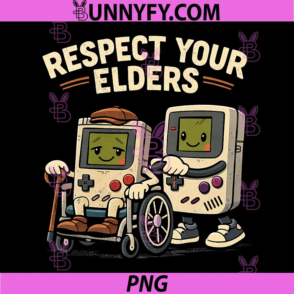 Respect Your Elders PNG, Retro Gaming Funny Gamer Controller 80s PNG