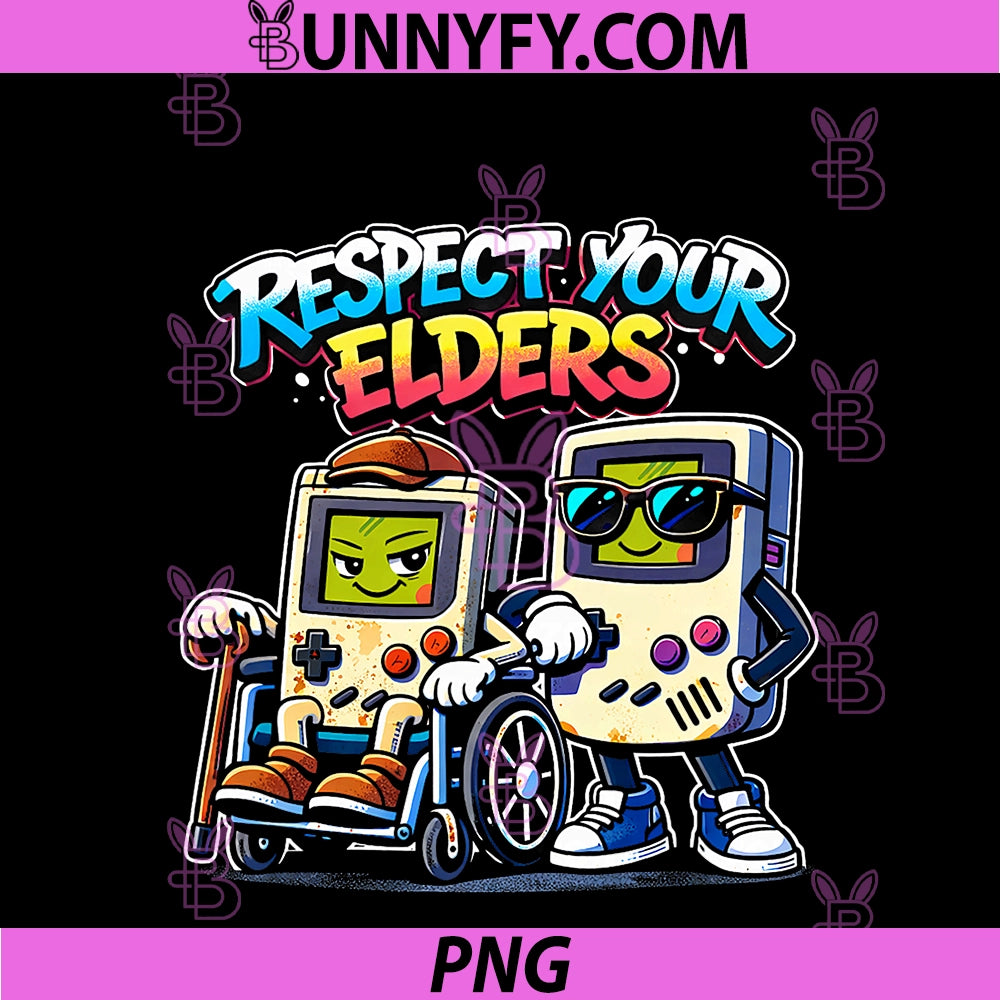Respect Your Elders Retro Gaming PNG, Funny Gamer Controller 80s PNG