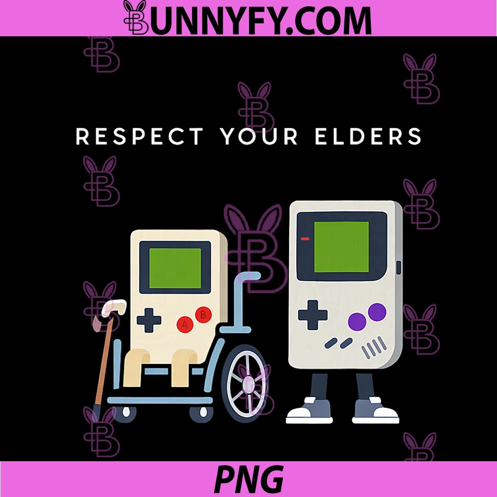 Respect Your Elders Retro Gaming PNG, Funny Gamer Controller 80s PNG