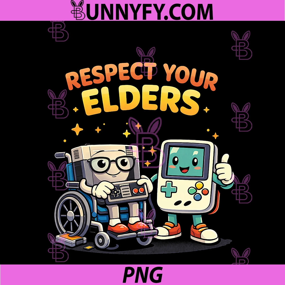 Respect Your Elders Retro Gaming PNG, Funny Gamer Controller 80s PNG