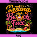 Resting Beach Face PNG, Permanent Vacation Party Graphic PNG