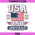 Retro 250th Anniversary PNG, America Flag 250 Year PNG