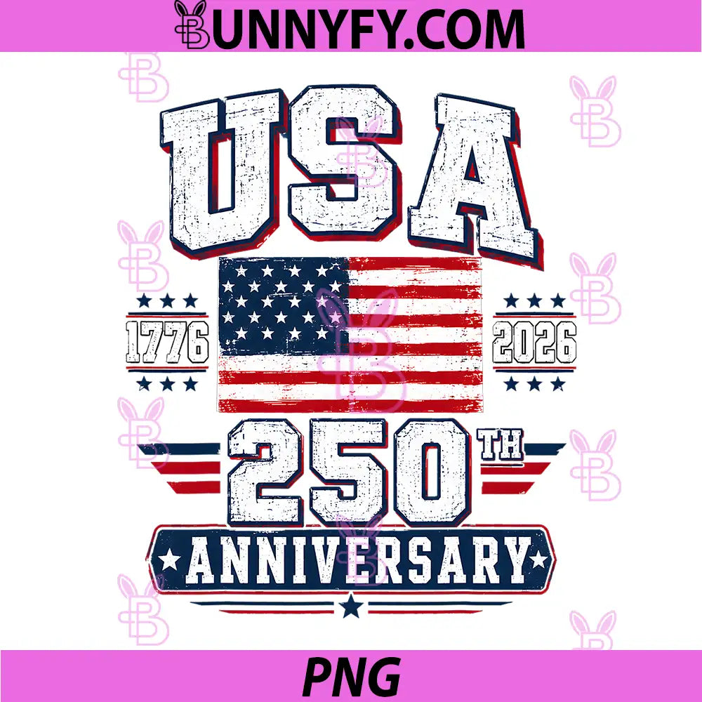 Retro 250th Anniversary PNG, America Flag 250 Year PNG