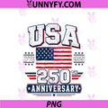 Retro 250th PNG, Anniversary America Flag 250 Year Tee PNG