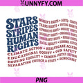 Retro 4th of July Stars PNG, Stripes and Human Rights USA Flag PNG