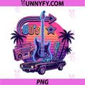 Retro 80s Music Guitar PNG, Sunset Vibes 80s Party 1980s PNG