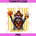 Retro Autumn Raccoon PNG, Funny Tis The Season Fall Pumpkin Cute PNG