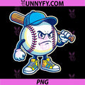 Angry Baseball Mascot PNG, Retro Baseball Player Cartoon PNG